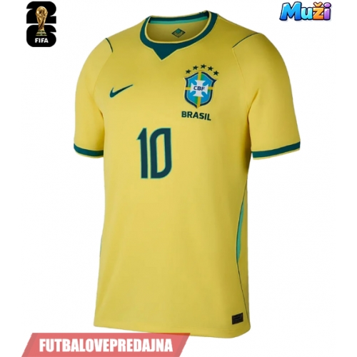 Lacne Muži Futbalové dres Brazília Neymar Jr #10 MS 2026 Krátky Rukáv - Domáci